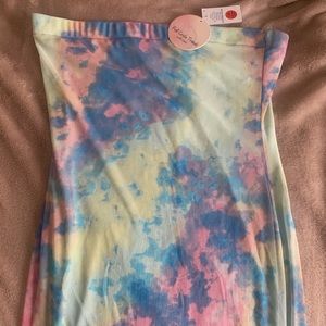 Tie dye strapless size clothes